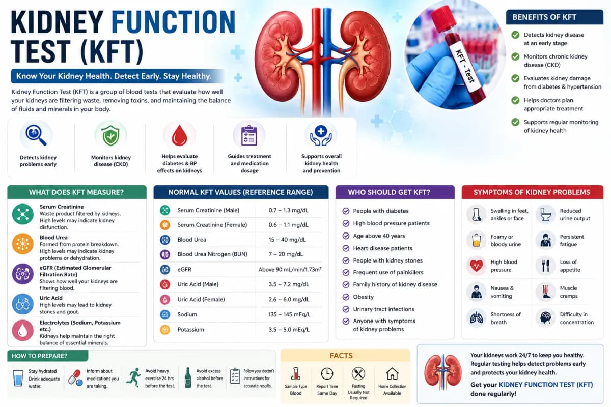Kidney Function Test (KFT): Creatinine, Urea, eGFR, Normal Range & Kidney Health Guide
