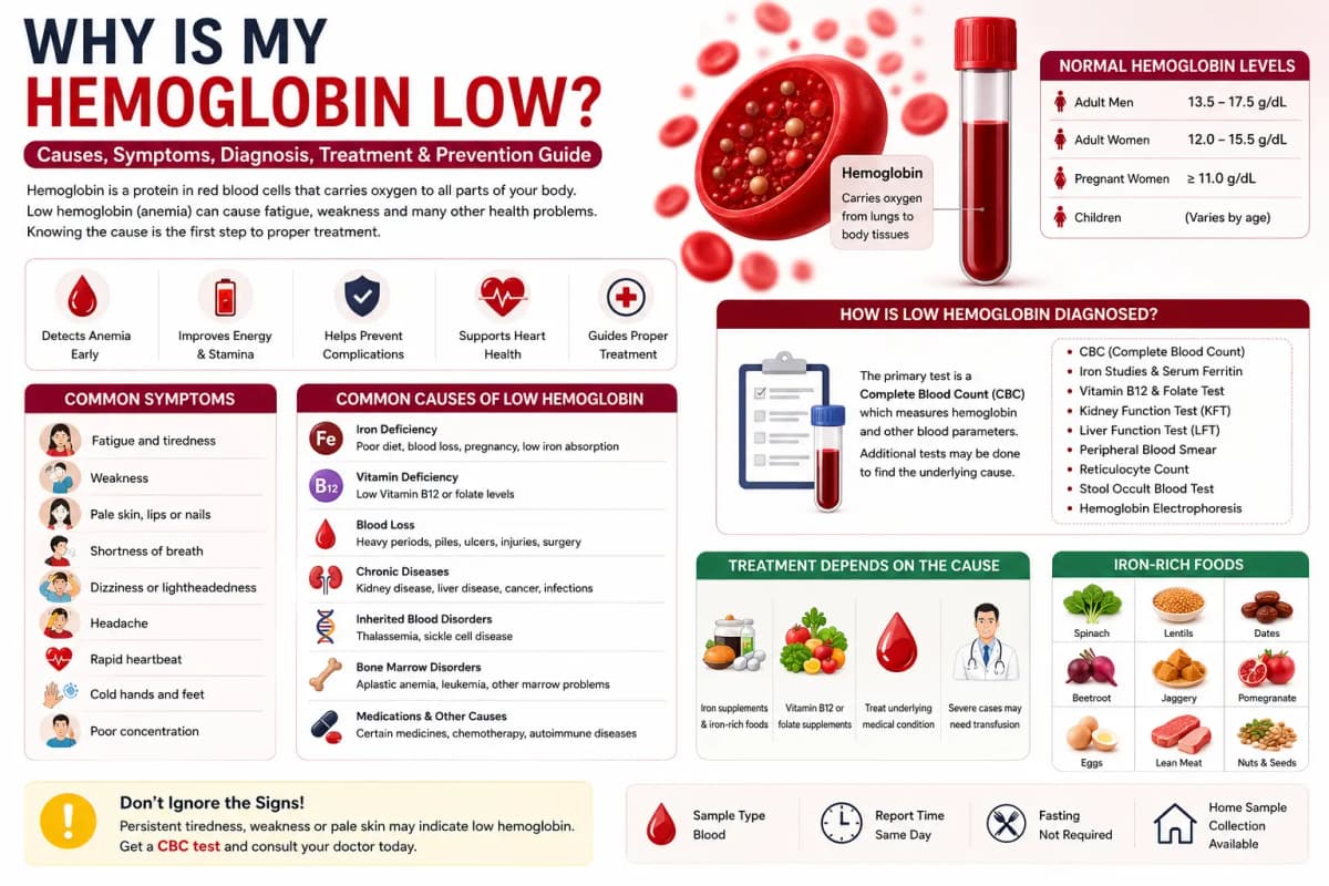 Why Is My Hemoglobin Low? Causes, Symptoms, Diagnosis & Treatment Guide