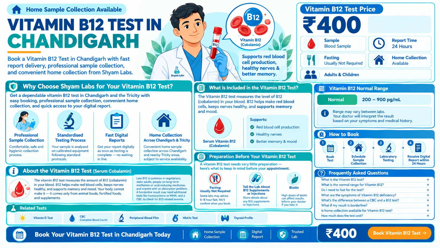 Vitamin B12 Blood Test (Serum Cobalamin) in Chandigarh